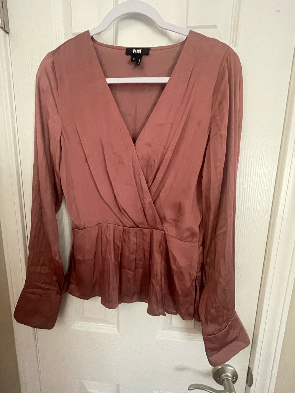 Paige Long Sleeved Peplum Blouse, A33